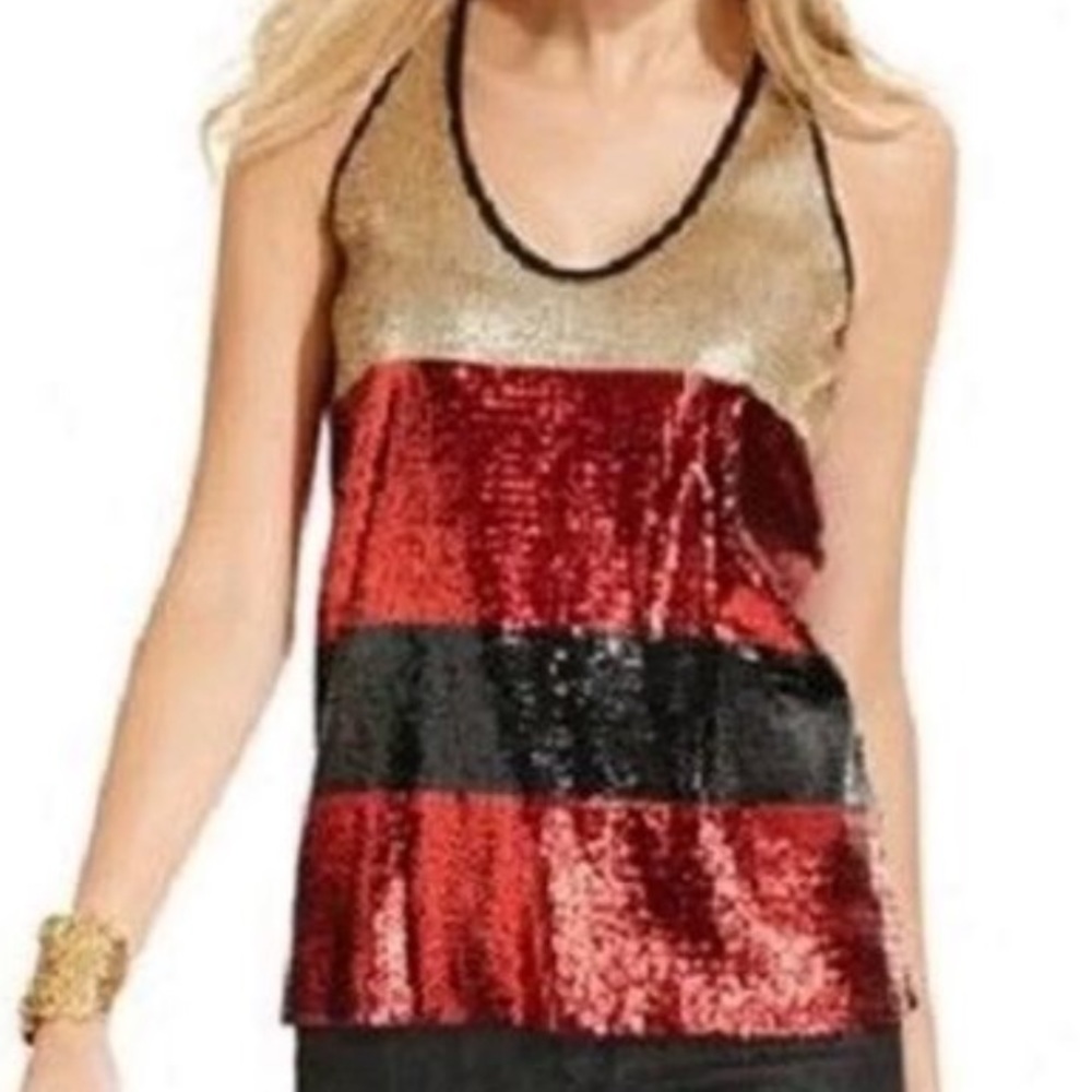 DKNY Sequined Striped Top